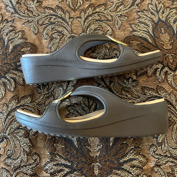 CROCS Shoes - Brown dress wedge Crocs. Size 8